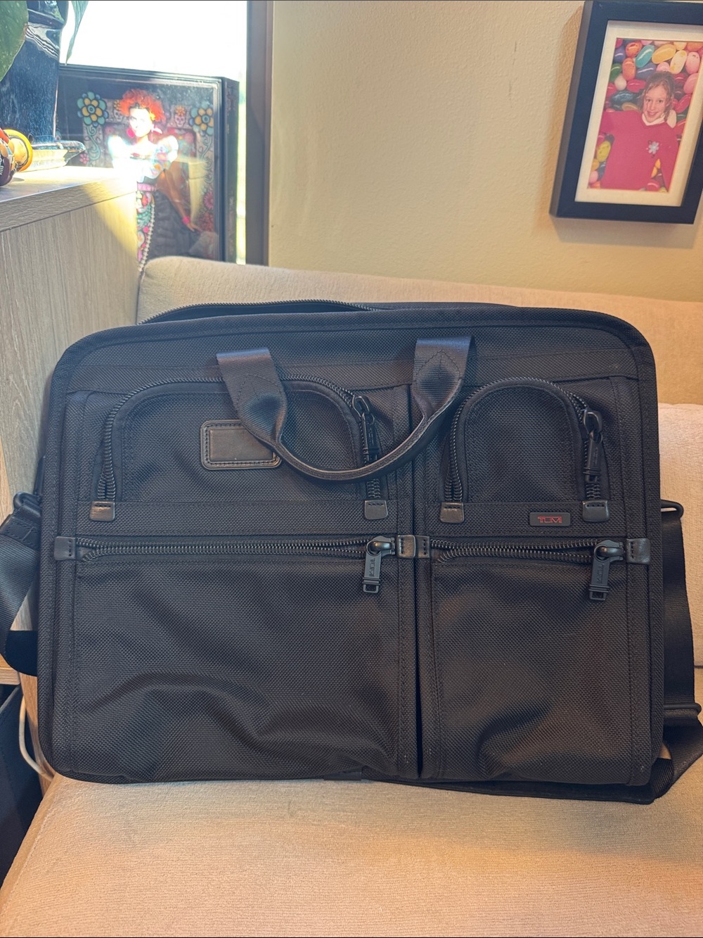 TUMI Alpha Black Ballistic Laptop Business Briefcase 26514dh